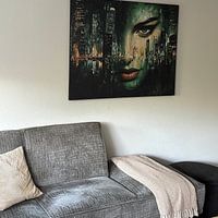 Klantfoto: Vrouw Gezicht van Blikvanger Schilderijen, als artframe