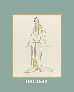 Elegance | Historische mode Art Deco Prent | Historische fashion Advertentie van NOONY