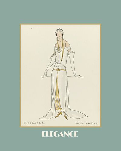 Elegance | Historische mode Art Deco Prent | Historische fashion Advertentie