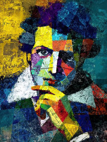 Der denkende Mensch in Farbe