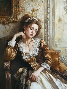 Femme rococo | Femme ornée dans le style rococo