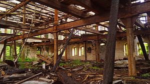 Ruine des Speichers des Mühlenkomplexes Böllberg in Halle in Deutschland