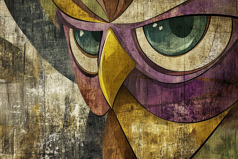 Graffiti Uil | Kleurrijke Uil Kunst van OMG Art
