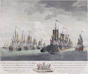 Der Beginn der Seeschlacht auf der Doggersbank, Cornelis Bogerts, 1781
