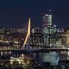 Le pont Erasmus à Rotterdam en couleur dorée spécialement pour Werk aan de Muur - 10 ans d'art sur MS Fotografie | Marc van der Stelt