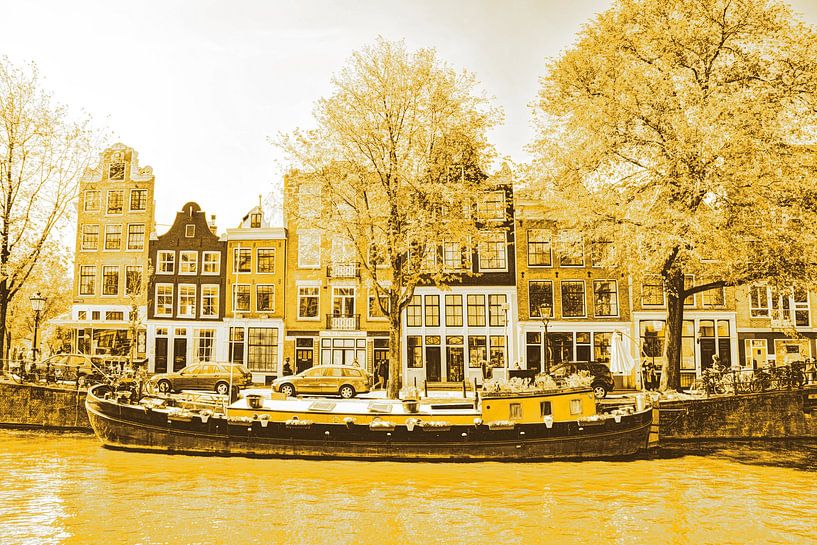 Jordaan Brouwersgracht  Amsterdamse Grachten Nederland Goud van Hendrik-Jan Kornelis