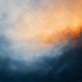 Abstract horizon in blue and gold by Thea