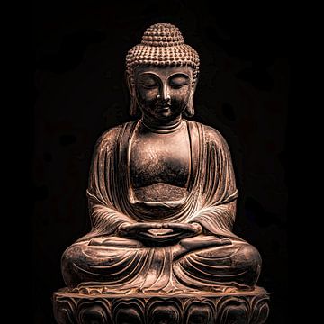 Buddha in meditation pose by Vlindertuin-Art