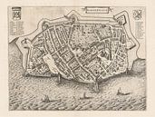 Karte von Harderwijk an der Zuiderzee von ca. 1652, mit weißem Rahmen von Gert Hilbink Miniaturansicht