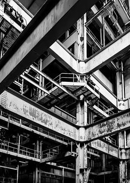 Stahlkonstruktion in Schwarz und Weiß