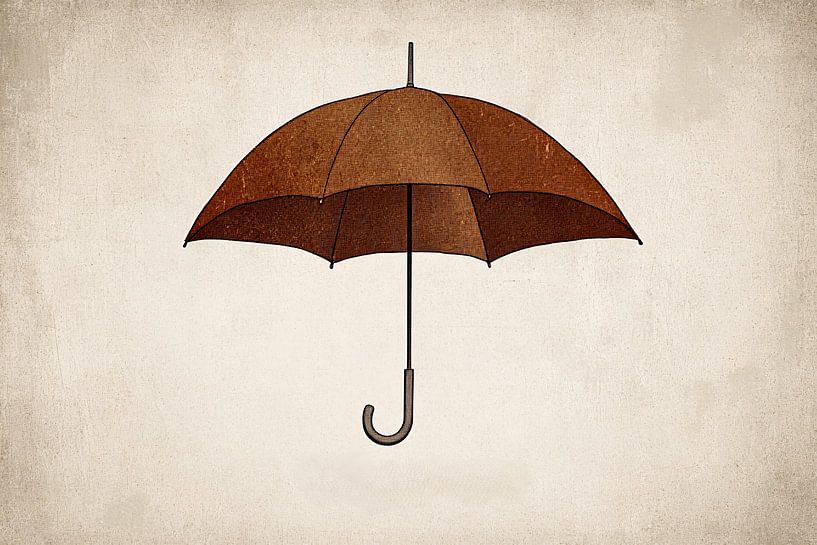 Brown umbrella in minimalist style by Art & Soul Creations