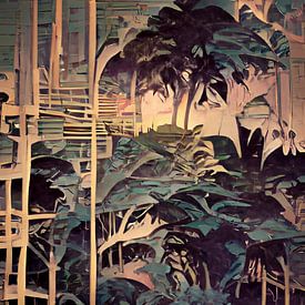 tropisch bos no8aa - UKIYO-e van Pia Schneider