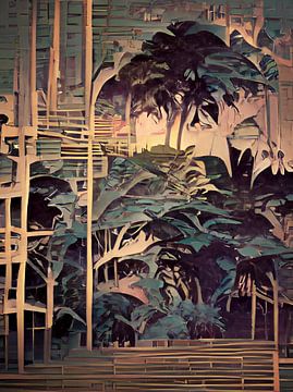 tropisch bos no8aa - UKIYO-e van Pia Schneider