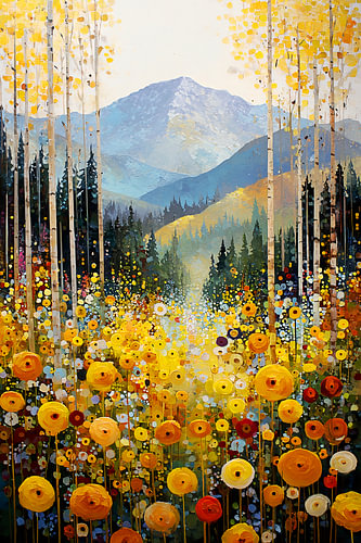 Wald C, im Stil von Gustav Klimt