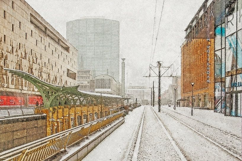Winterbeeld Koopgoot van Frans Blok