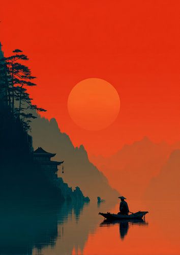 Coucher de soleil doré sur R Pevitanada