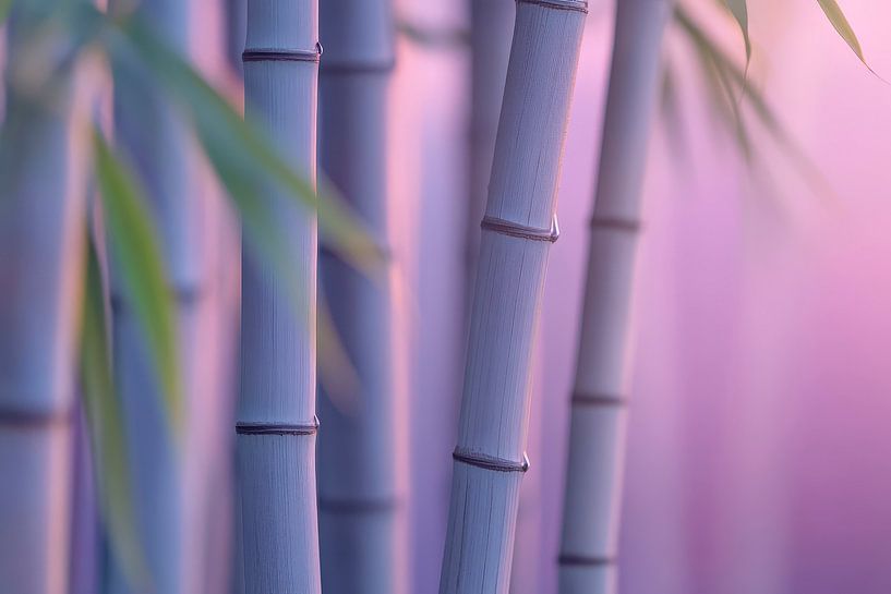 Bamboo trunks in soft colours by Poster Art Shop