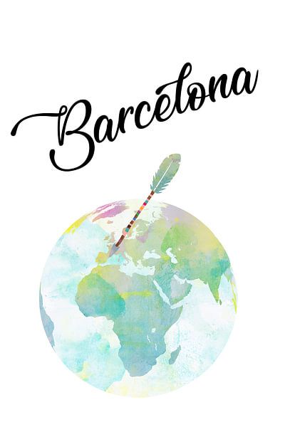 Barcelona auf dem Globus van Green Nest