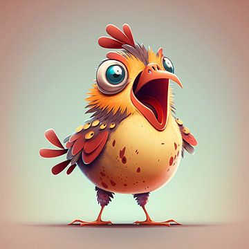 Verrückter Vogel Cartoon von Harvey Hicks