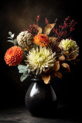 Fleurs d'automne dans l'ombre