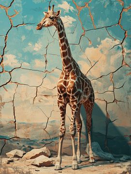 Giraffe in de Gespleten Horizon van Eva Lee