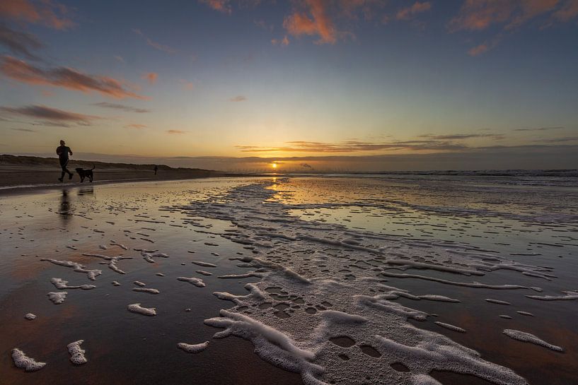 Sunset by the sea by Henri De Wit