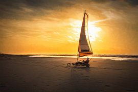 blokarting, voile sur la plage sur eric van der eijkj