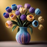 vrolijke tulpen van textiel