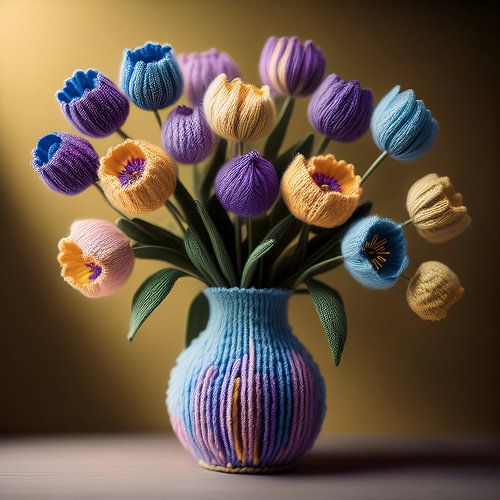 vrolijke tulpen van textiel