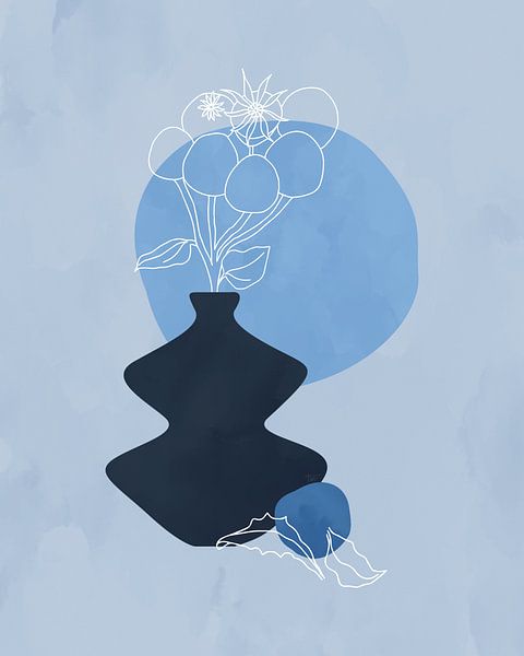 Minimalist still life in blue
