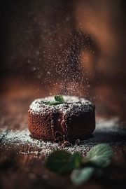 Schokoladenfondant mit Puderzucker-Traum von Poster Art Shop