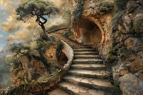 trappen in en rondom huis of gebouwen