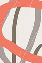 Moderne abstracte minimalistische vormen in koraalrood, bruin, taupe grijs III van Dina Dankers thumbnail