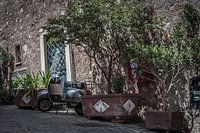 sicilie isabella taormina scooter in village photo poster or wall decoration