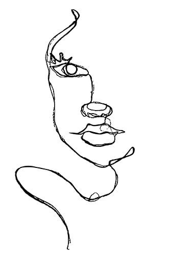 Schets minimal art met zwarte inkt lijnen