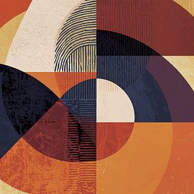 Moderne abstractie in aardse en warme kleuren van FRESH Fine Art