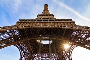 Eiffel Tower sun from below by Dennis van de Water