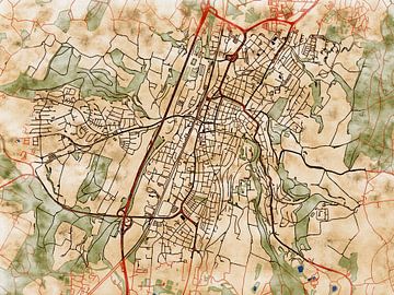 Kaart van Ravensburg in de stijl 'Serene Summer' van Maporia