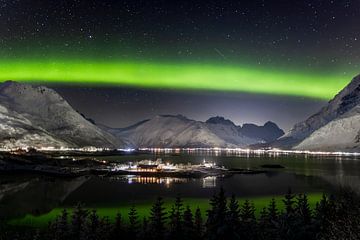 Northern lights on the beautiful Lofoten Islands by Franca Gielen