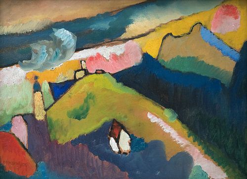 Murnau-berglandschap met kerk, Wassily Kandinsky