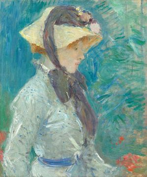 Berthe Morisot,Jonge vrouw met een riethoed