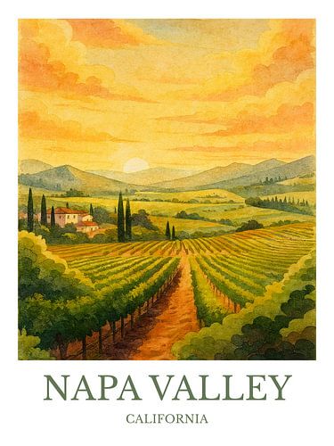 Betoverende Kunstprint van Napa Valley