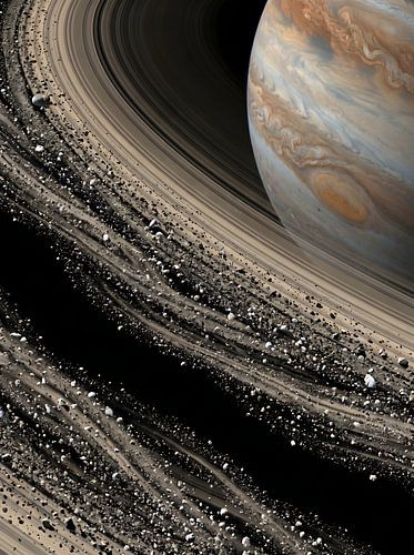 L'ombre de la planète'se projette sur les anneaux