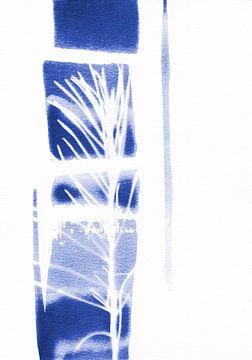 Minimalistisch Blauw Witte Natuur van Lies Praet