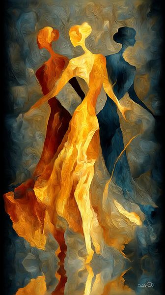 femmes abstraites qui dansent par Gelissen Artworks