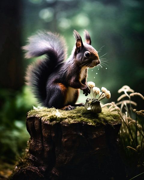 Eichhörnchen im Wald von fernlichtsicht