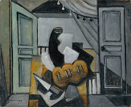 Louis Marcoussis - Still Life with Bread and Knife (ca. 1928-29)