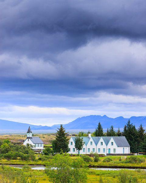 Thingvallakirkja, Thingvellir Nationaal Park, IJsland van Henk Meijer Photography