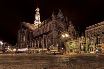 St Bavo Haarlem at night