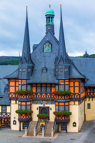 The famous town hall in Wernigerode, Harz, Saxony-Anhalt, Germany by Henk Meijer Photography